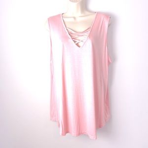 Unknown Women’s Crisscross V Neck Sleeveless top size 2XL